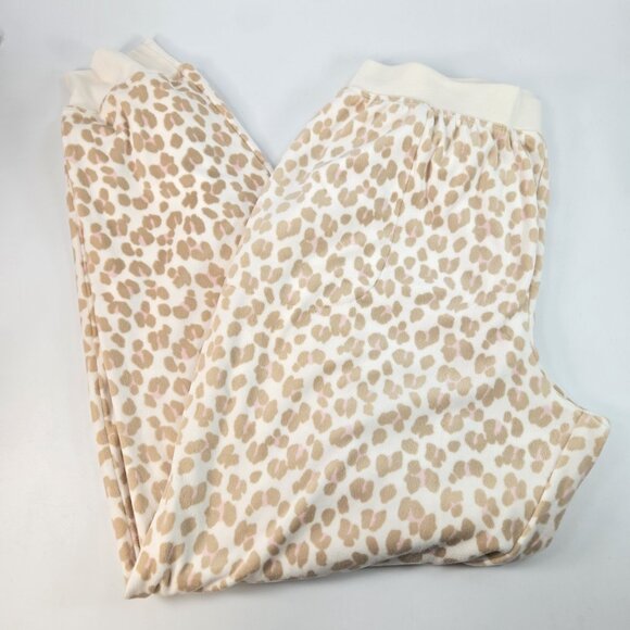 Kate Spade Leopard Print Pajama Set XL Ultra Soft Cozy Lounge Sleepwear - Picture 3 of 8